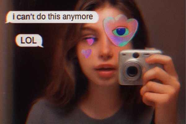 image of a girl taking selfie from camera