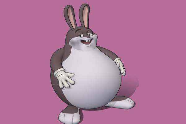 Big Changus standing on empty purple background
