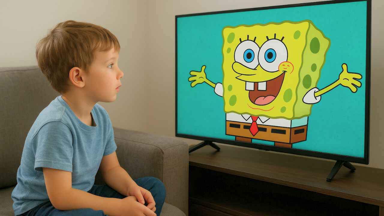 Fan watching spongebob cartoon on tv and thinking "Is SpongeBob Autistic"
