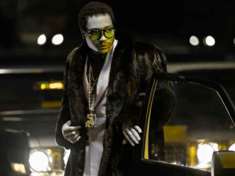 Lil Meech wearing luxury jewellery in stylish look with his luxury car