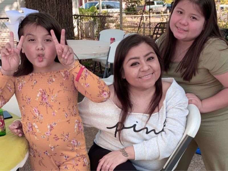 Ash Trevino with her daughters Hailey and Evie