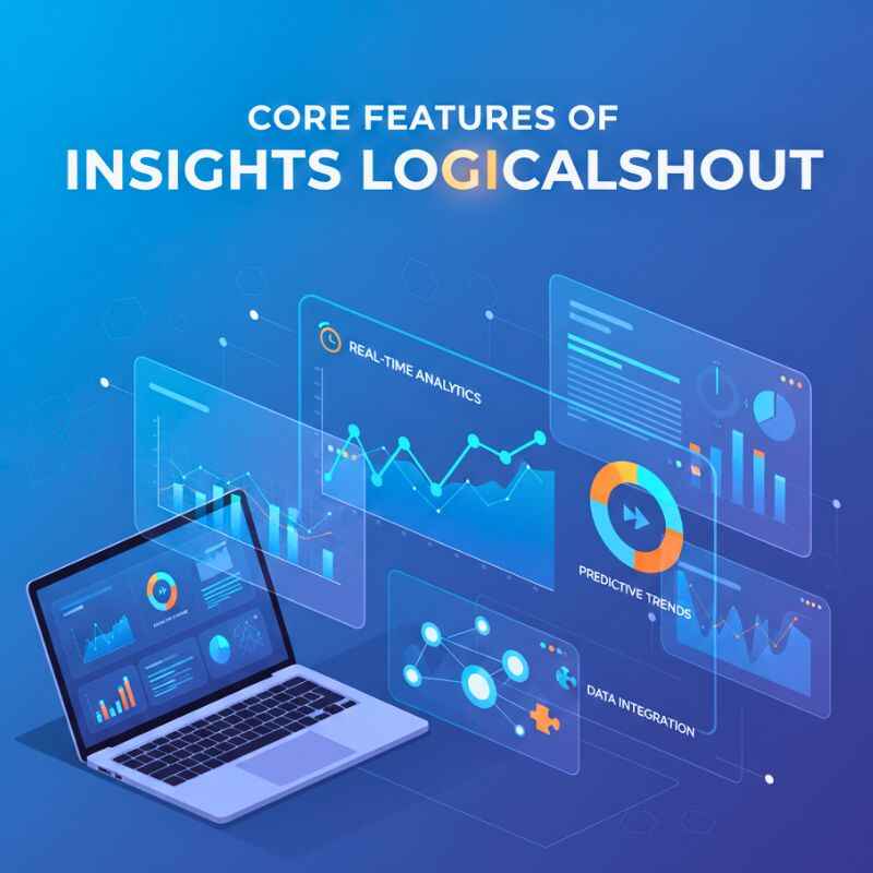 Insights LogicalShout analytics dashboard showing real-time business insights, predictive analytics, and data integration
