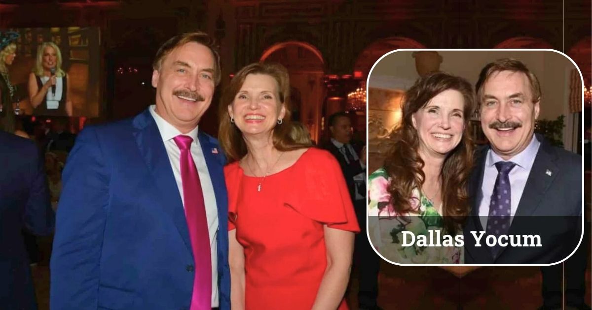 Beautiful photo of Dallas Yocum with her spouse Mike Lindell.