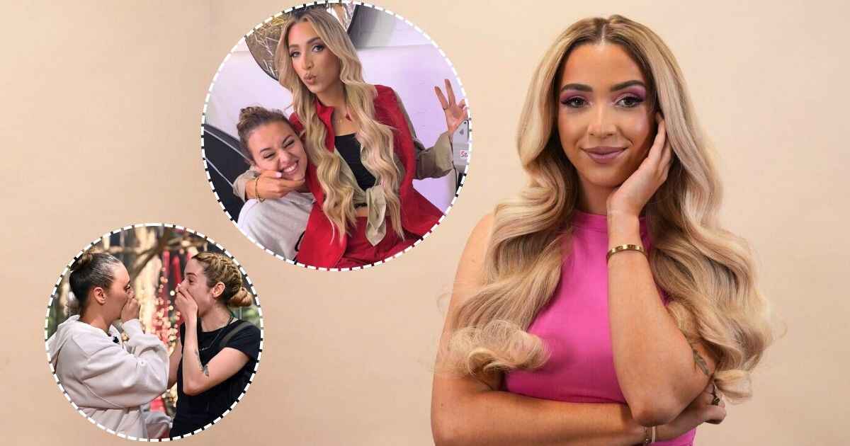 Gk Barry is looking cute in pink dress in left side of image. and in 2 circle frames GK Barry Girlfriend 'Ella Rutherford' is enjoying happy moments with her.