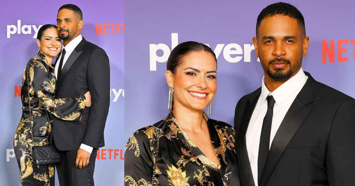 In one picture, Samara Saraiva is standing beside her husband, smiling — and in another, she is hugging her husband, Damon Wayans Jr. at public event