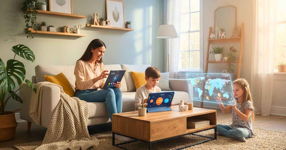 Family using smart home tech at whatutalkingboutwillis com with DIY decor.